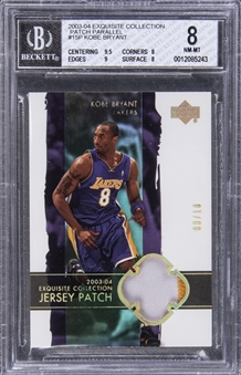 2003-04 UD "Exquisite Collection" Patch Parallel #15P Kobe Bryant (#08/10) - BGS NM-MT 8